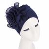 Women Ladies Retro Big Flowers Hat Turban Brim Hats Pile Cap