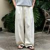 Chinese style summer thin Lyocell Tencel rain dew linen cotton and linen pants men's wide-leg old money style hemp pants