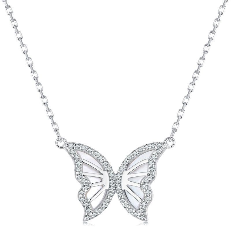 WOSTU 925 Silver European Simple CZ Ear Buckles Heart Hoop Earrings for Women Wedding Gift Minimalism Jewelry E737