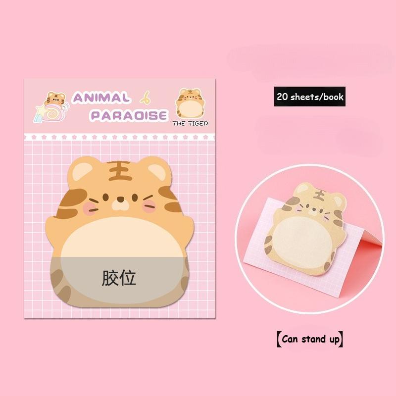 

8 шт. Блокноты в форме мультяшных маленьких животных, которые могут стоять, специальной формы, самоклеящиеся, офисные, простой формы, креативные, милая бумага для заметок