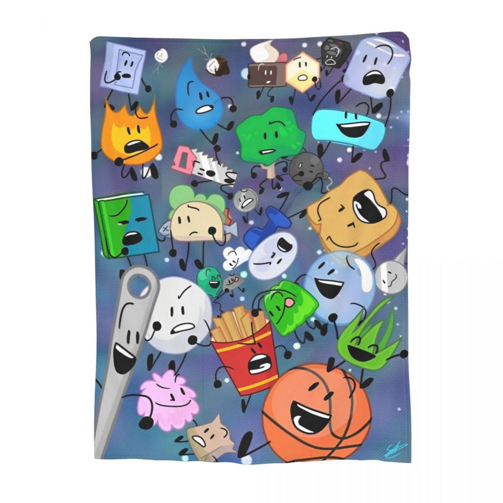 BFDI Animate Anime Überwurfdecke für das Sofa Battle for Dream Island Flauschige Weiche Plüschdecke Mehrere Größen für Alle Jahreszeiten