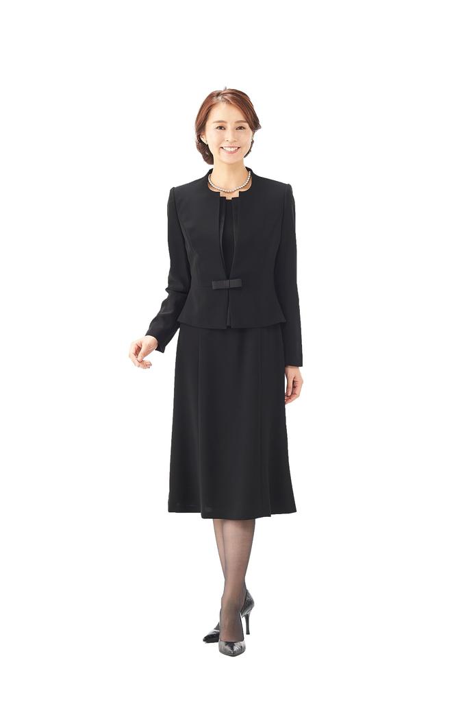 Black Formal Ribbon Ensemble All Season 2 Piece Set Black 11 [Monoir] (net-112) No.