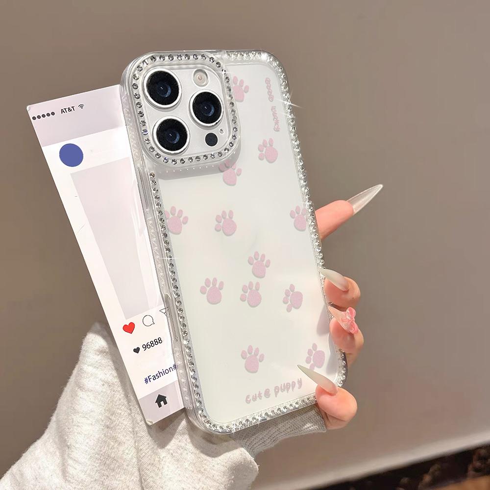 Armbandkette Handyhülle Für iPhone 17 16 15 13 14 für 17Air 17 12 14 16 Pro 17 14 16 Pro Max Funkelnder Diamant Niedliches Muster Hartschale Mit Trageband