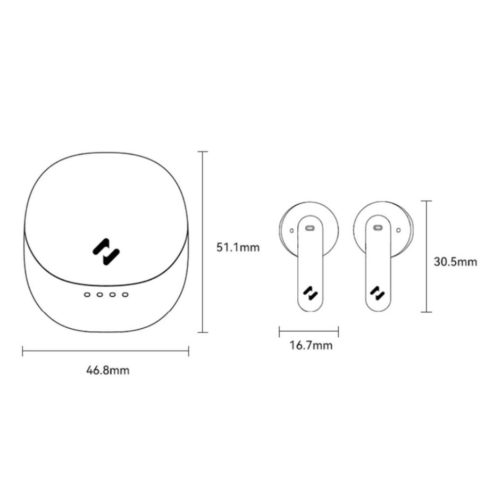Havit Wireless Bluetooth Earphones, Semi In-Ear, Sports, Noise-Cancelling, Deep Bass, Music, Gaming, Low Latency, E9 Pink, Type-C