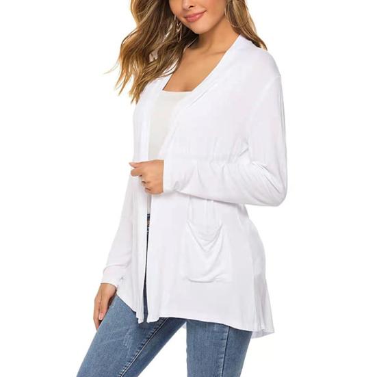 Women Coat Thin Soft Breathable Slim Fit Solid Color Friendly to Skin