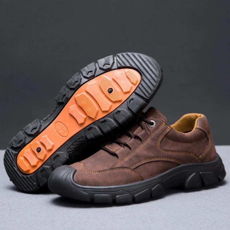 Fashion Men's Sneakers Outdoor Non Slip Hiking Shoes for Men Comfortable Lace Up Casual Shoes Platform Durable Men Working Shoes