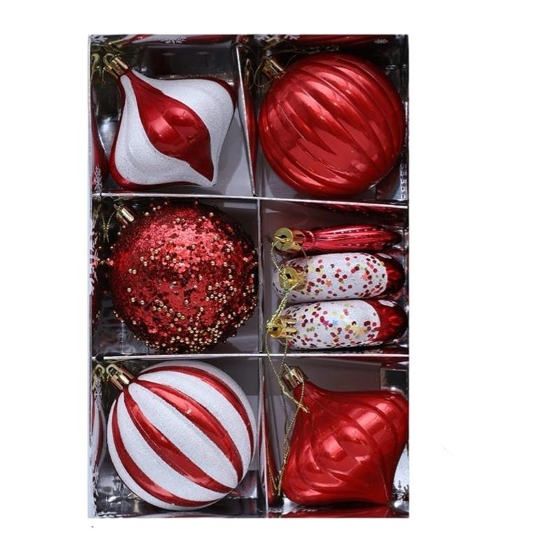 8PCS Colorful Christmas Tree Decorations With Unique Artwork Durable Plastic Ornament For Indoors Outdoor Use