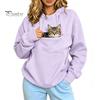 Sweat à capuche pour femme avec poche pour animal de compagnie, Couleur unie, Poche kangourou avant, Haut pull décontracté pour transporter petits chiens chats, Confortable