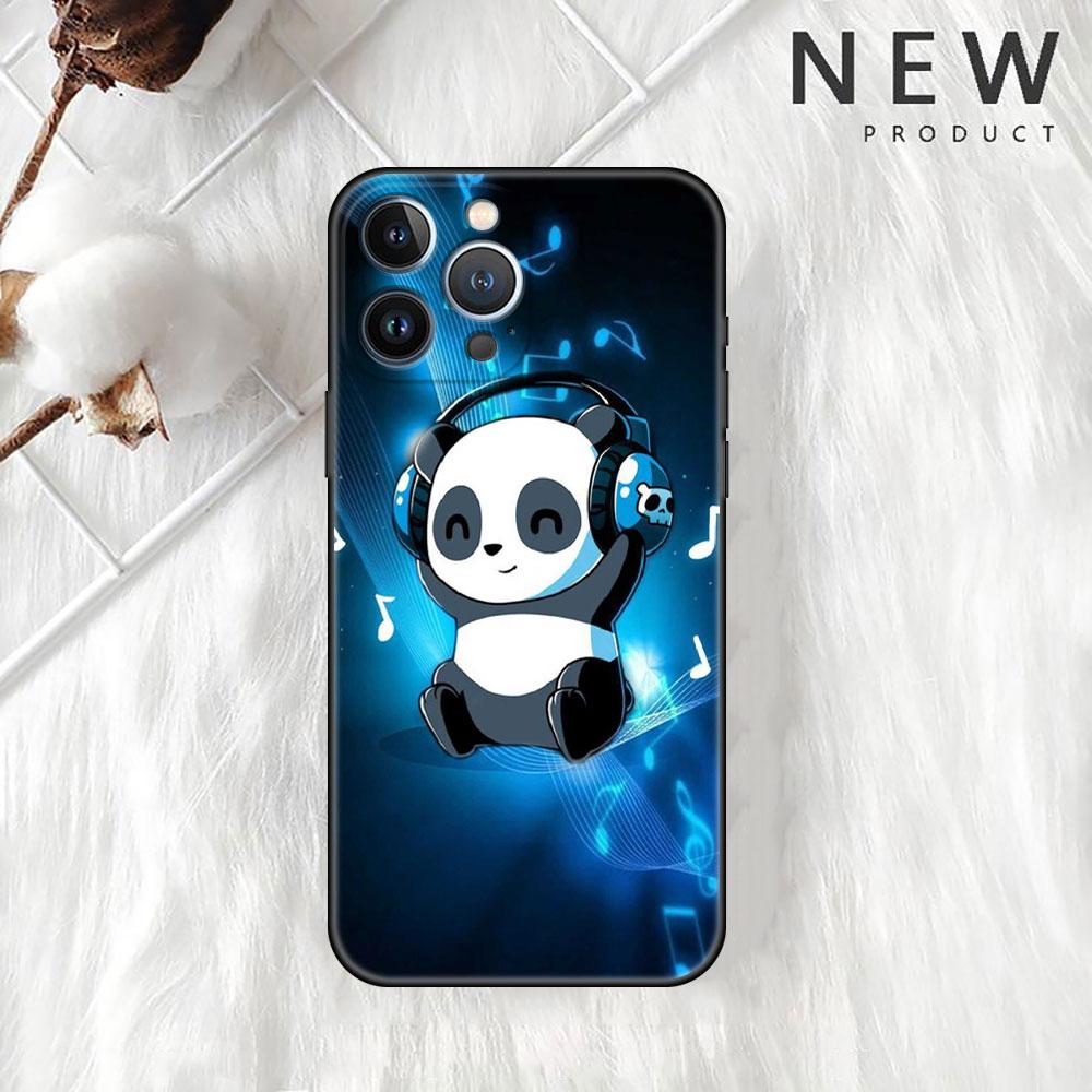 Niedliche Cartoon Tier Panda Hülle für Apple iPhone 14 Pro Max 13 11 12 Mini SE 7 8 Plus X XS 6 6S Silikon Handyhülle Weiche Funda