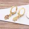 Nidin Fashion Classic Tree of Life Drop Earrings For Women Girl Female Copper CZ Lucky Party Birthday Jewelry Hoop Earrings Gift