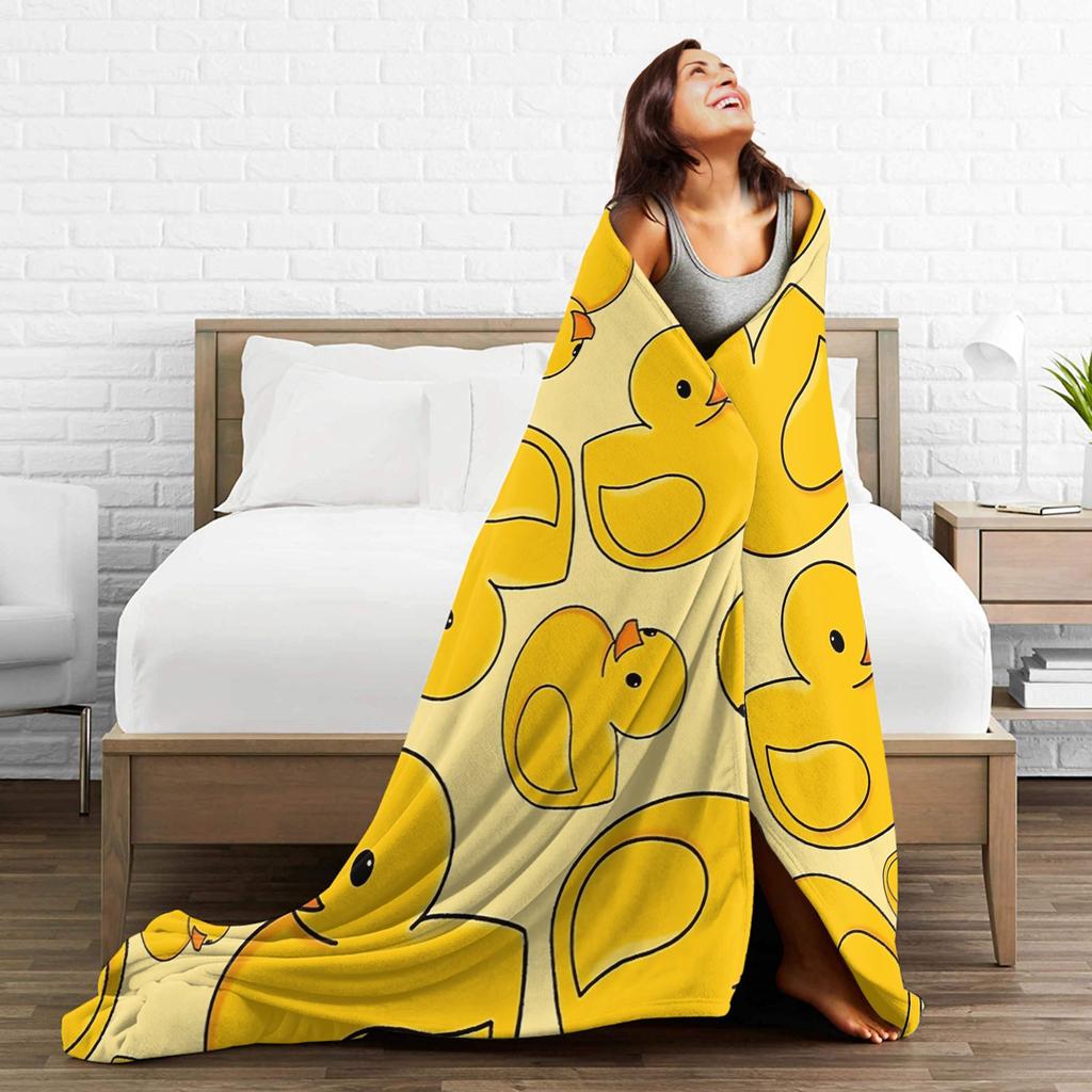 Yellow Rubber Duck   Blanket Quality Super Warm  Bedding Throws Winter Boy Girl Bedroom Print Bedspread