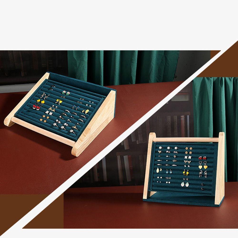 Wood Jewelry Organizer Holder Multi-layers Necklace Shelf Rustic Ring Display Stand  Craft Show