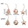 6pcs Decorative Christmas Tree Hanging Ornaments Hollow Hollow Out Star Decoration  Holiday