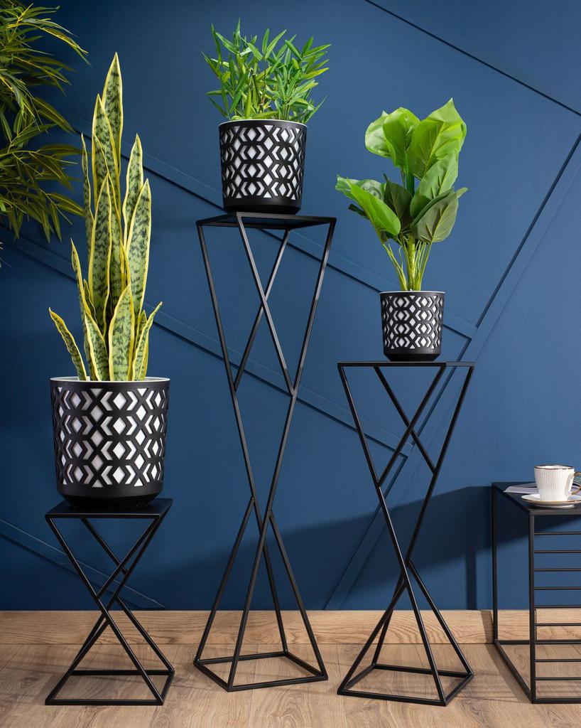 Kwietnik Nowoczesny Loft Czarny 70 Cm