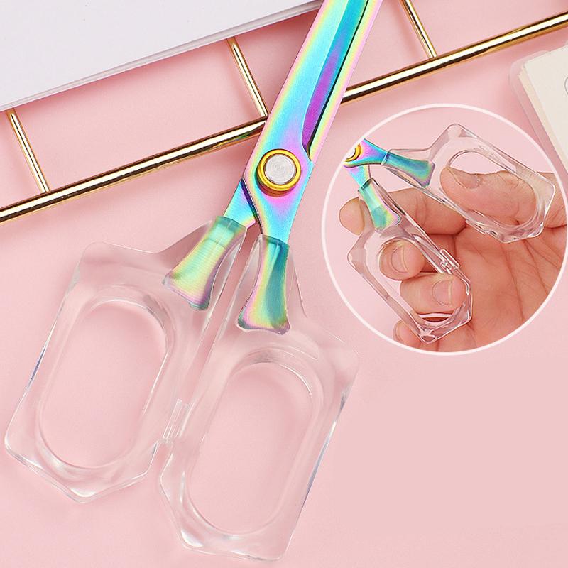 Office Scissors,Transparent Acrylic Handle Scissors Anti Rust,Handmade Diy Domestic Office Stationery,Paper Cut Pruning