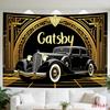[2D-Flächendruck] 1. Musterdruck - Art Deco Stil, Oldtimer, schwarz und gold, Büro, Partydekorationen