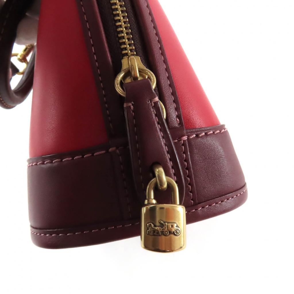 Ausgezeichnete COACH Handtasche Revel Colorblock Tasche Rotes Leder Damen CC412 Gebraucht