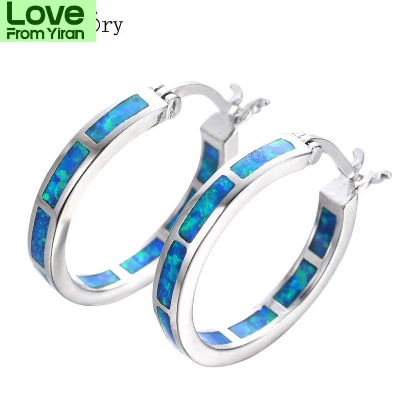 

Высококачественные серьги-гвоздики из стерлингового серебра 925 пробы, 24 мм, круглые серьги с опалом и драгоценными камнями для женщин, свадебные украшения, подарки