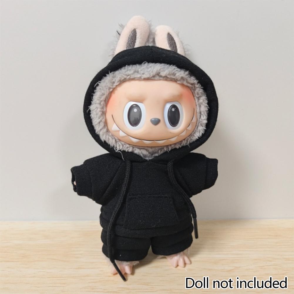 For 17cm Labubu Doll Clothes Fashion Clothes Hoodies Doll Clothes Color Match Hoodies Dolls Accessories Cute Decoration Little Cloths