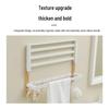 Yi Pan Foldable Double Towel Rack, Space Aluminum with Beech Wood White Style