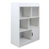 GINGER HOME – Meuble de rangement enfant 4 niveaux avec porte, bibliothèque/étagère, MDF blanc, 30×60×90 cm