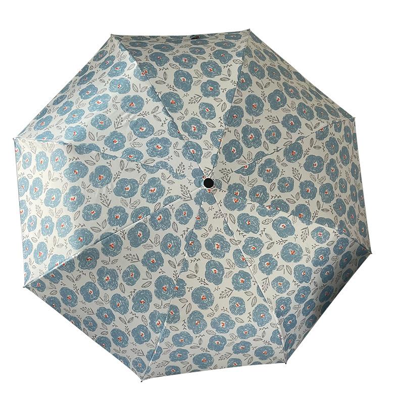 Small floral umbrella Women's weather and rain automatic sun umbrella Sunscreen UV protection ins Small vinyl parasol