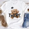 Cute Bear Print Shirts White Fashion Women T-Shirts Harajuku Kawaii Clothes Short Sleeve Summer Tees Casual Female Tops O-Neck