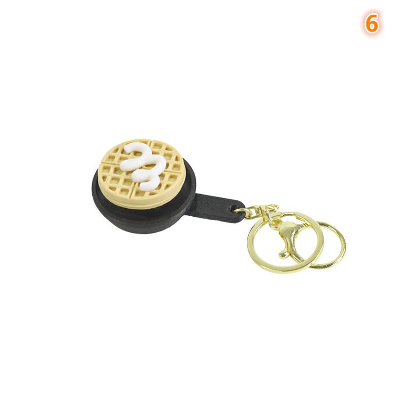 Calming Keychain Keys Finger Button Anti-Stress Toys Rabbit Cake Heart Waffles Funny Decompression Gifts For Children Adults
