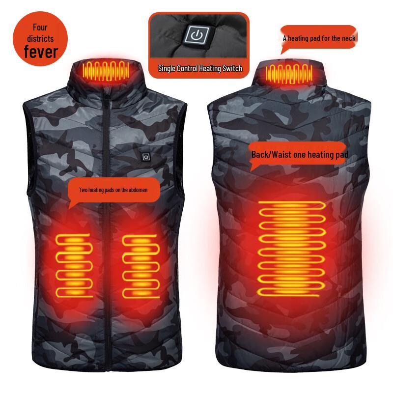 

Модный жилет с подогревом и четырехзонным управлением 6XL