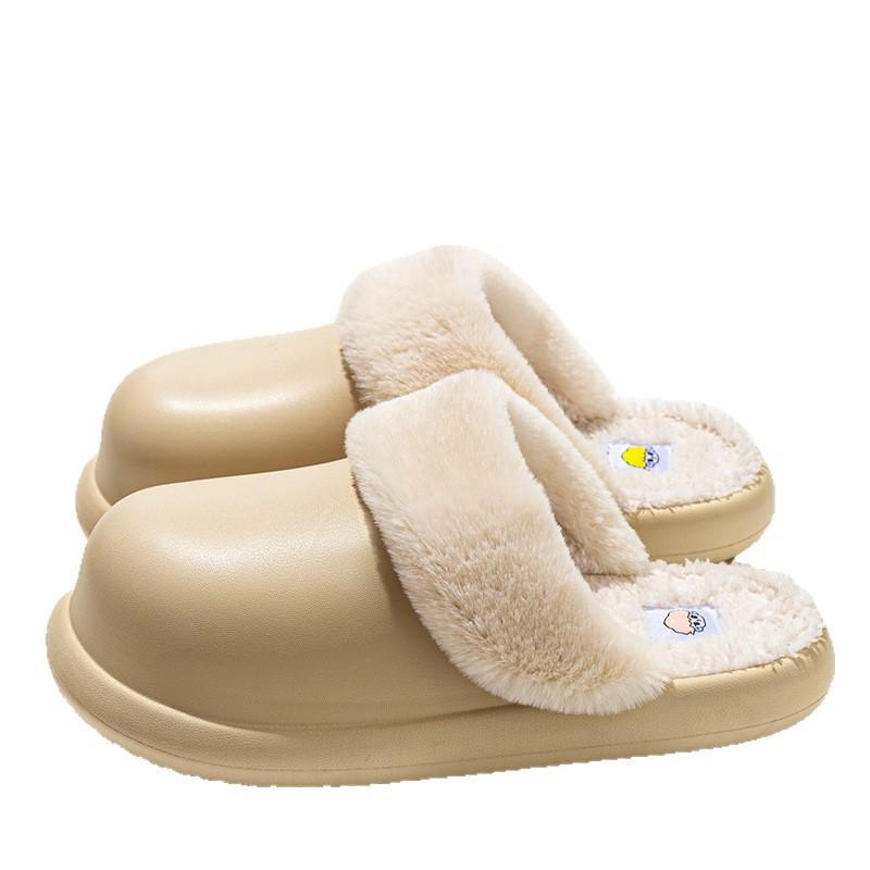 Winter waterproof cotton slippers EVA light and warm home indoor fluff drag thick bottom home cotton slippers