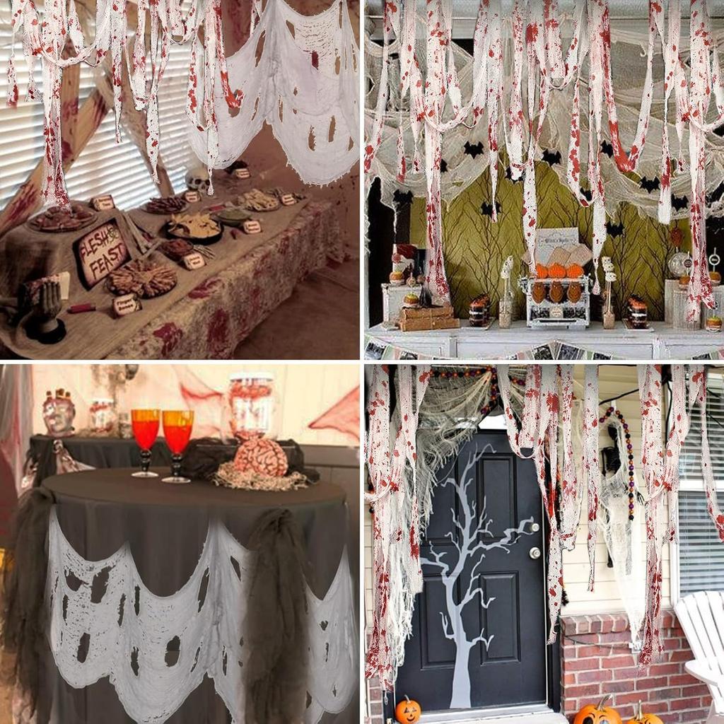 Spukhaus Blutiger Horror Dekor Verband mit Flecken Warnband Isolierbarriere Tatort Kulisse Terror Dekoration