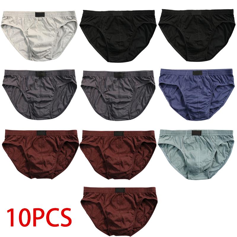 10 BUC Bumbac Chiloți Bărbați Imprimați Lenjerie Intimă Largi Mărimi Mari Absorbție Umiditate Respirabili