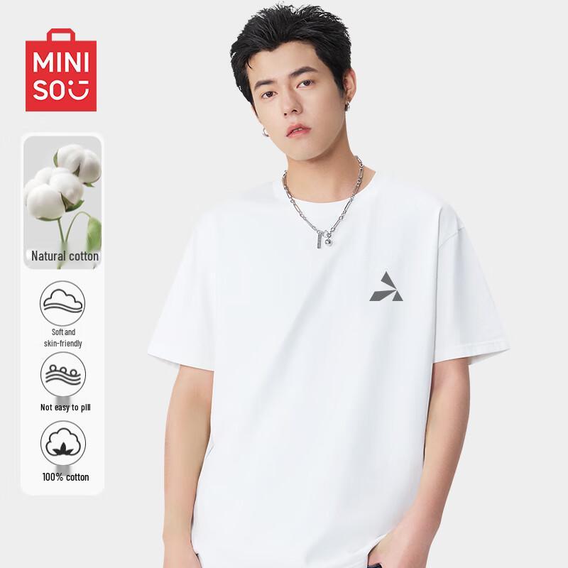 

MINISO Men s Pure Cotton Short Sleeve Casual T-Shirt 2XL