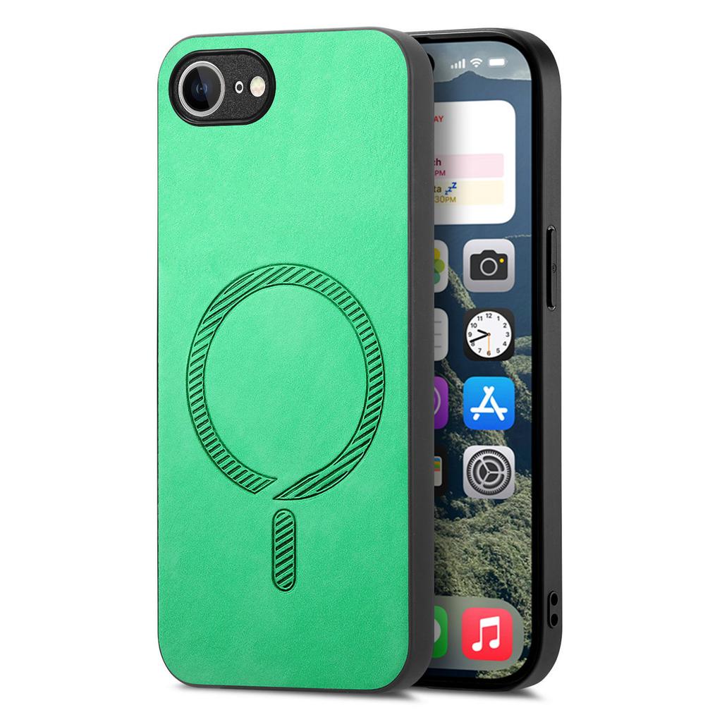 Custodia posteriore in pelle per iPhone 16e Compatibile con MagSafe Cover per telefono con tocco vellutato