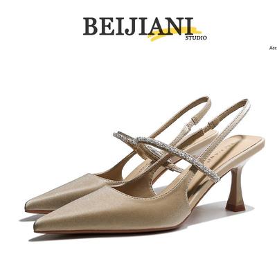 BEIJIANI Strass spitze Stiletto-Absätze mit Riemen und geschlossener Zehe für Damen