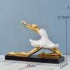 Gold-plating Ballet Dancer Character Statue Desk Decoration Ballerina Artwork Figures Resins Sculpture Room Aesthetic Decor