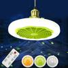 Ceiling Fan Light E27 Lamp Head Cooler Fan with Remote Control Adjustable Wind Speed for Study Bedroom Bathroom