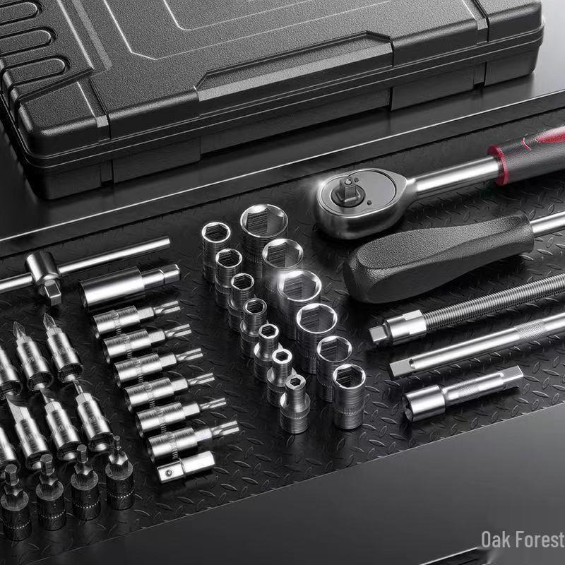 Wielofunkcyjny Zestaw Narzędzi do Naprawy Samochodów: Zestaw kluczy i nasadek do użytku samochodowego i domowego