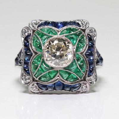 Jianjie Two-Tone Oil Painting Rings - Fashionable Men's and Women's Rings In European and American Styles.