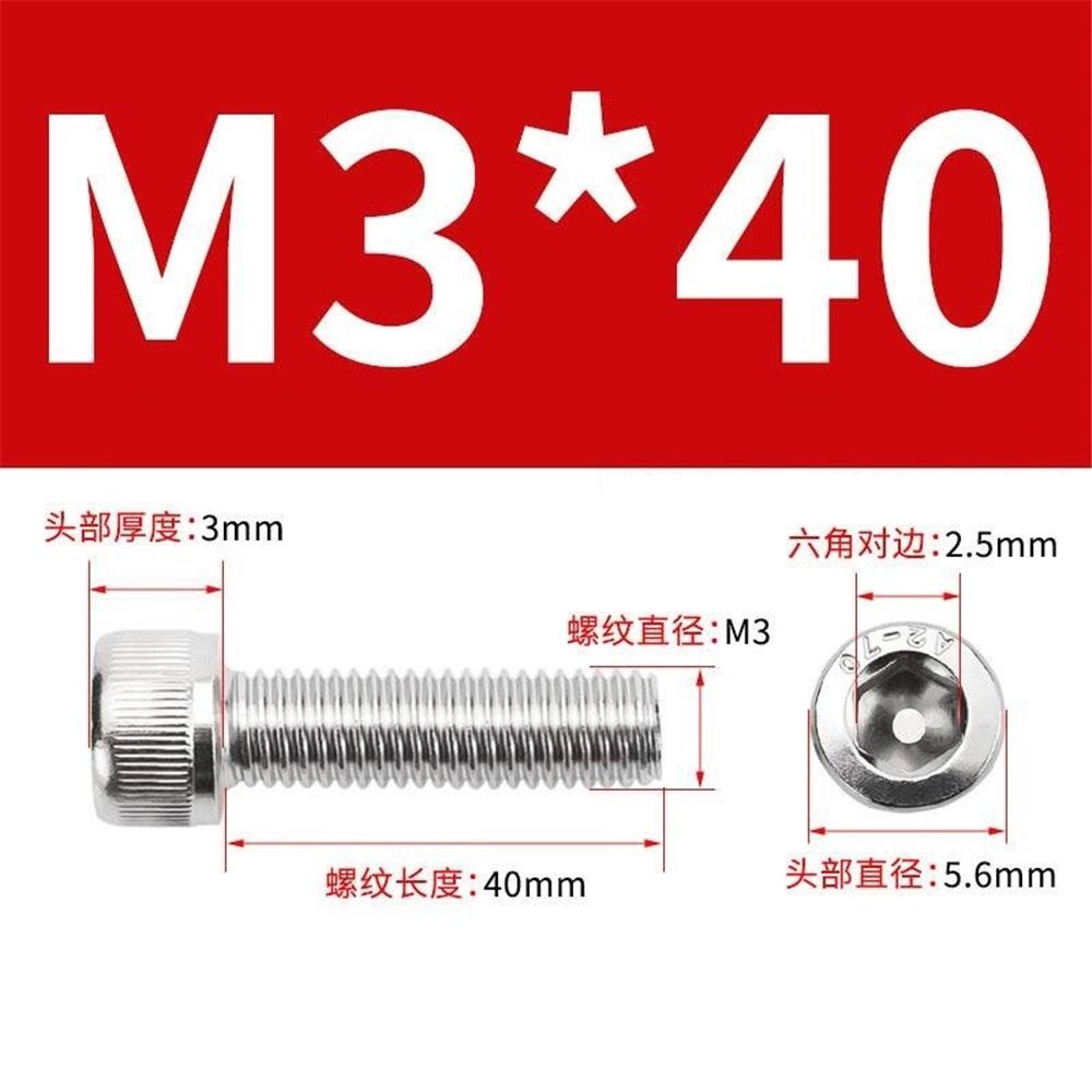 50 Pcs M3 x 8 mm hexagon socket screws, 304 stainless steel hexagon socket drive machine screws