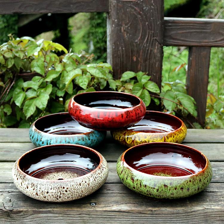 Large Kiln-Glazed Ceramic Succulent Planter - Creative Garden Pot