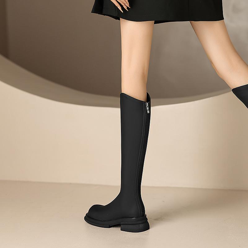 Krazing Pot Микрофибра Осенне-зимняя обувь Толстые каблуки среднего размера Мотоциклетные — фото 16