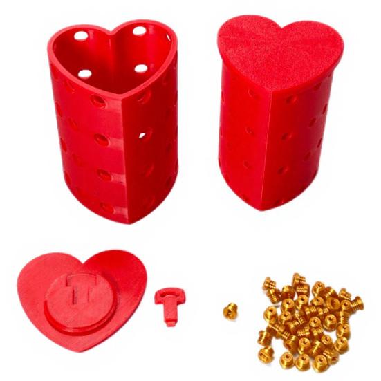 Annoying Gift Box with Screws 3D Printed Heart-shaped Present Box Hilarious Money Card Container Prank Gag Gift for Valentine's Day Birthdays
