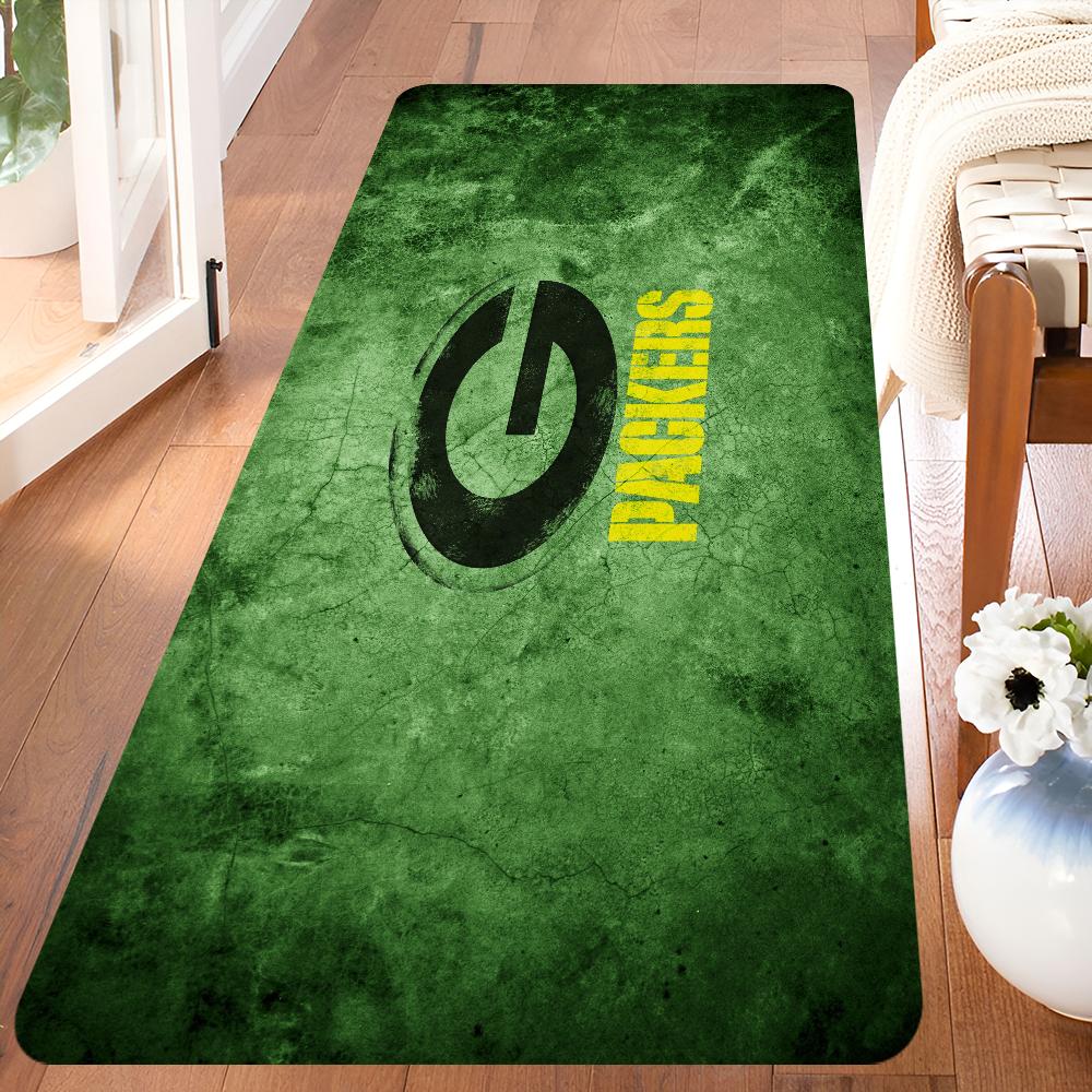 Green BayS PackerS Room Mats Anti-slip Absorb Water Long Strip Cushion Bedroon Mat Household Carpets