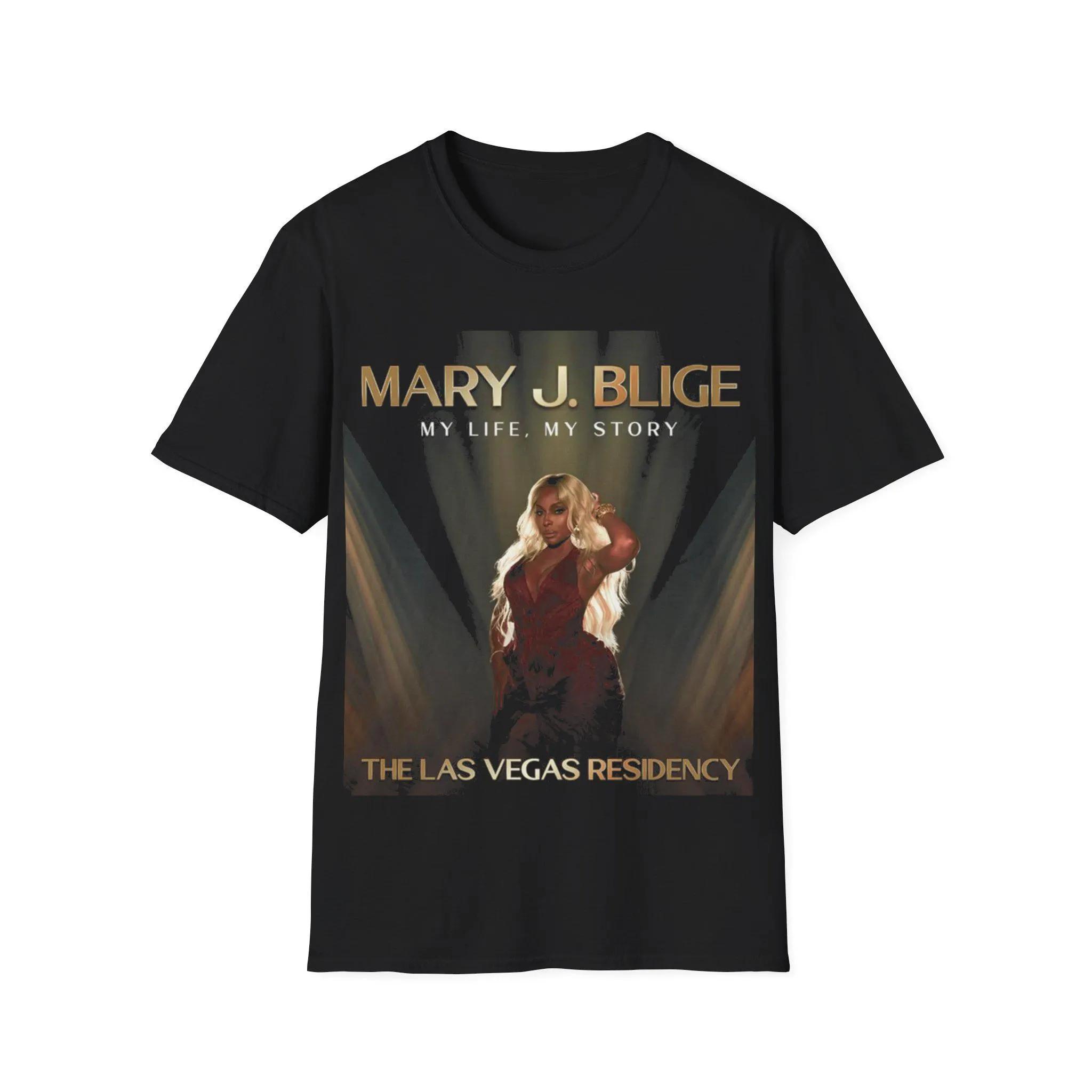 Mary J Blige The Las Vegas Residency Unisex 2026 Summer New Pure Cotton TShirt Comfortable HighQuality Retro 2000 Style 2XL