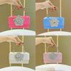 Elegant Polyester Floral Clutch Bag With Rhinestone Embellishments For Evening Events