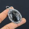 Womens Day Sale 925 Silver Natural Black Fossil Coral Elegant Bezel Wife Pendant