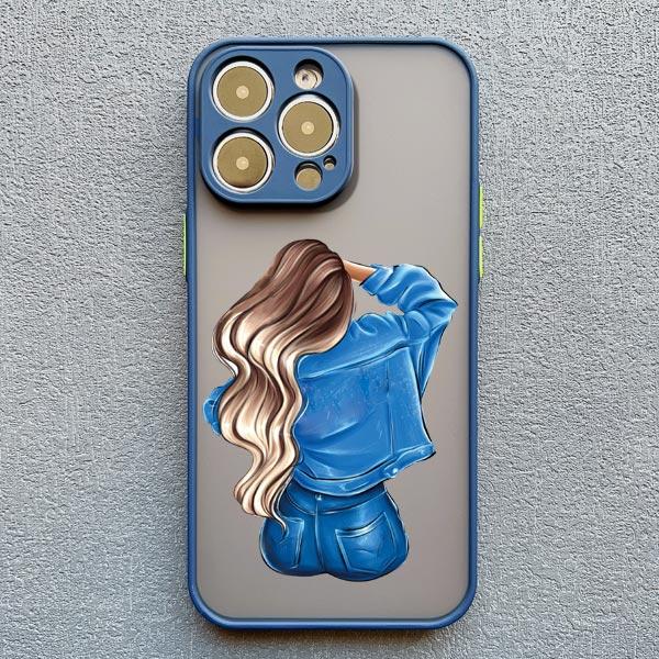 Young Girl Pattern Phone Case for iPhone 11 12 13 Pro Max Mini 14 15 Plus Pro Max 7 8 Plus SE 2020 X XR XS Shockproof Back Cover