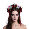 Halloween Colorful Flower Skeleton Hand Skull Headband Resin Party Hair Accessory For Adults Kids Costume Party Decoration
