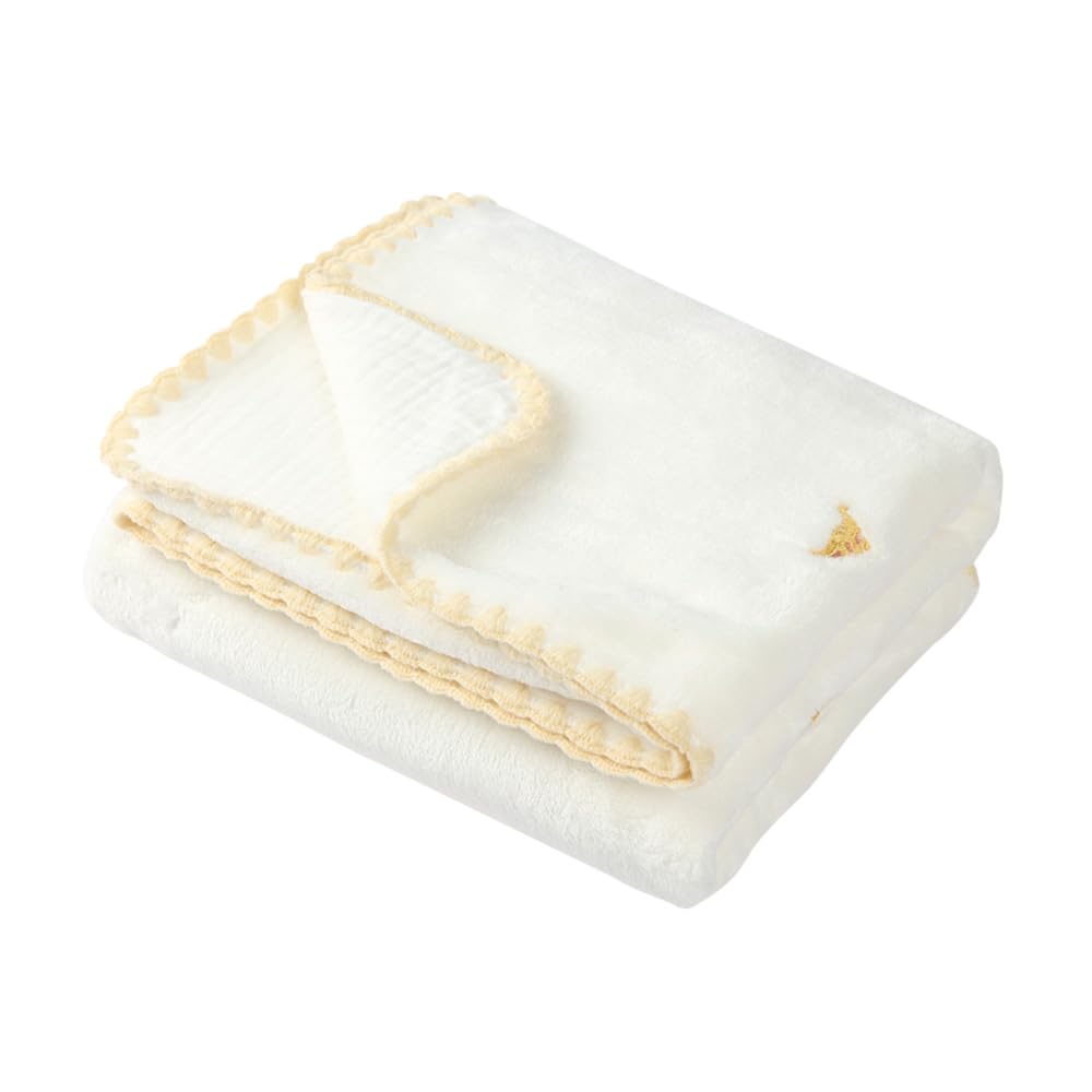 

Hugmuu Flannel Gauze Baby 3 Prevents Colds While Cute White x Blanket, Sizes, Warm, Sleeping, (70x100cm, Dinosaur)